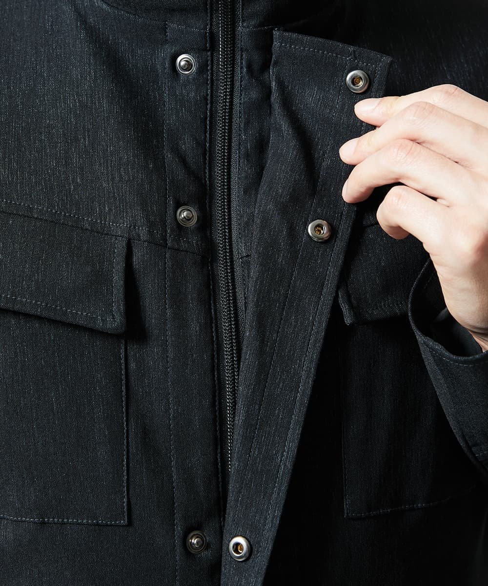 MKJJC30272 MK MICHEL KLEIN HOMME(MKミッシェルクランオム) 【ライナー付き / 撥水 / ストレッチ】 COMFUN CLOTH(コンファンクロス） フード付ブルゾン ブラック