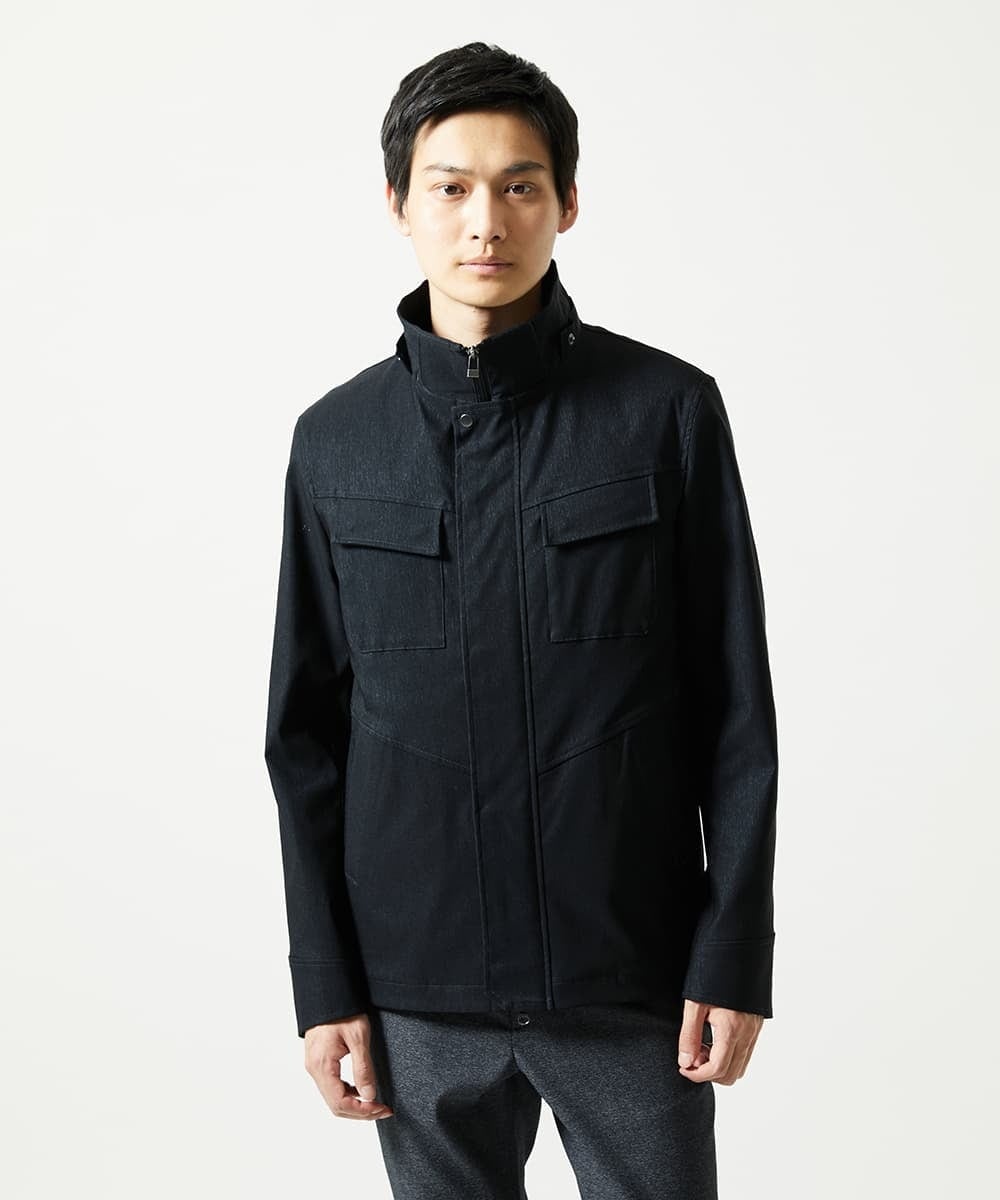 MKJJC30272 MK MICHEL KLEIN HOMME(MKミッシェルクランオム) 【ライナー付き / 撥水 / ストレッチ】 COMFUN CLOTH(コンファンクロス） フード付ブルゾン ブラック