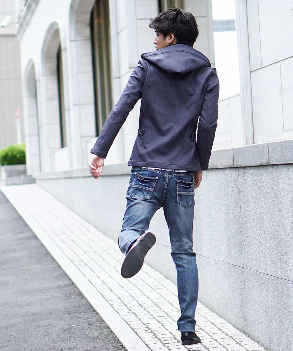 MKJJI21190 MK MICHEL KLEIN HOMME(MKミッシェルクランオム) 《最終入荷》フードミリタリーブルゾン／カチーナWクロス ダークグレー
