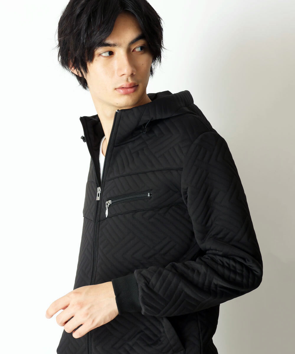 MKJJR24100 MK MICHEL KLEIN HOMME(MKミッシェルクランオム) スタンドブルゾンパーカー ブラック(94)