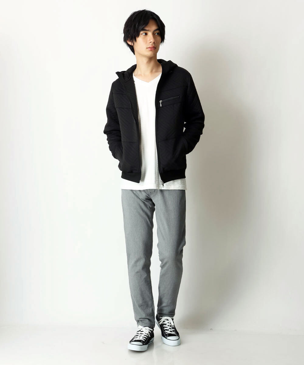 MKJJR24100 MK MICHEL KLEIN HOMME(MKミッシェルクランオム) スタンドブルゾンパーカー ブラック(94)