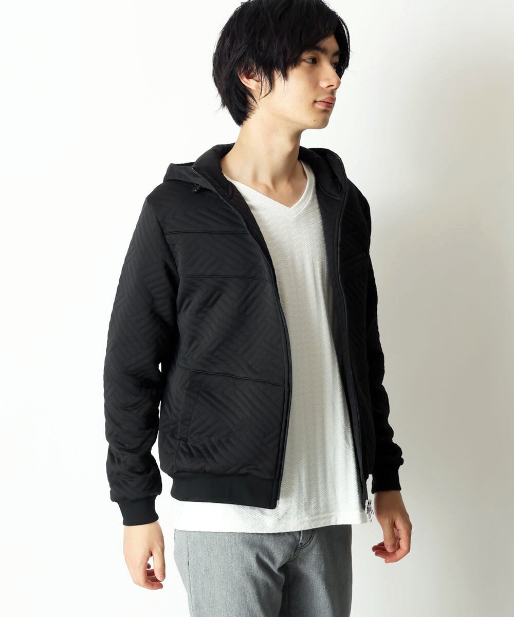 MKJJR24100 MK MICHEL KLEIN HOMME(MKミッシェルクランオム) スタンドブルゾンパーカー ブラック(94)