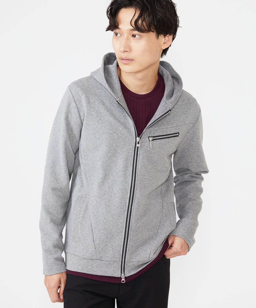 MKJJU03100 MK MICHEL KLEIN HOMME(MKミッシェルクランオム) パーカ / リップリバーボーダー グレー(92)