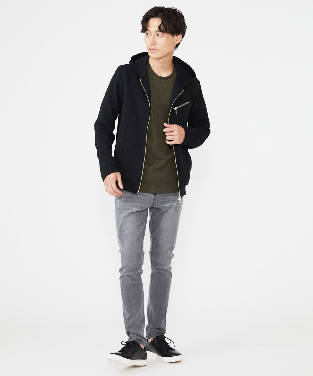 MKJJU03100 MK MICHEL KLEIN HOMME(MKミッシェルクランオム) パーカ / リップリバーボーダー ブラック(94)