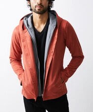 MKJJU36150 MK MICHEL KLEIN HOMME(MKミッシェルクランオム) フェイクスエード / レイヤードパーカー オレンジ(14)