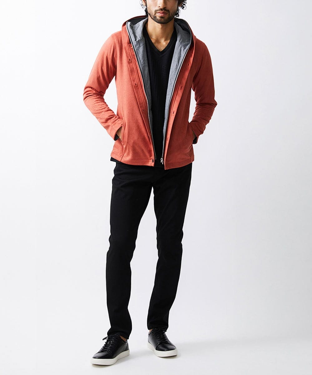MKJJU36150 MK MICHEL KLEIN HOMME(MKミッシェルクランオム) フェイクスエード / レイヤードパーカー オレンジ(14)