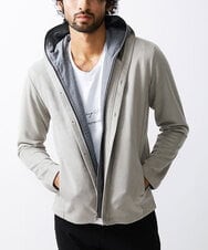 MKJJU36150 MK MICHEL KLEIN HOMME(MKミッシェルクランオム) フェイクスエード / レイヤードパーカー グレー(92)