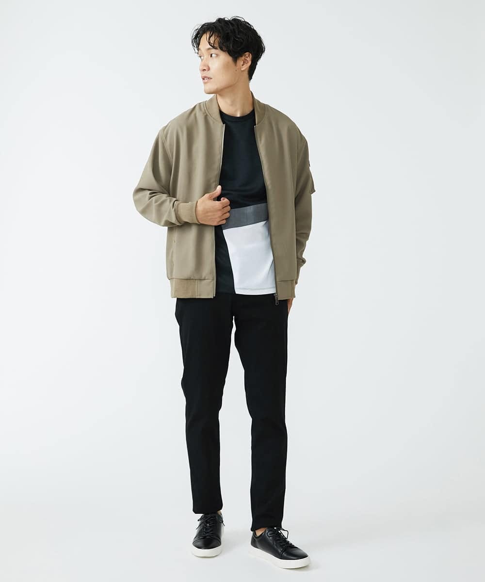 MKJJU88140 MK MICHEL KLEIN HOMME(MKミッシェルクランオム) バックサテンMA-1ブルゾン / セットアップ ベージュ(84)