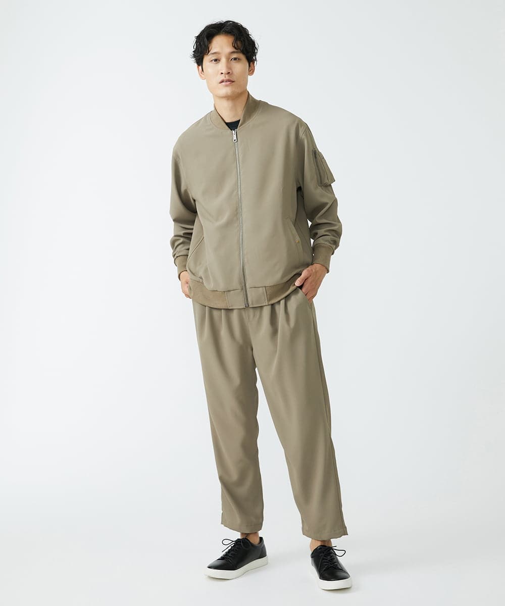 MKJJU88140 MK MICHEL KLEIN HOMME(MKミッシェルクランオム) バックサテンMA-1ブルゾン / セットアップ ベージュ(84)