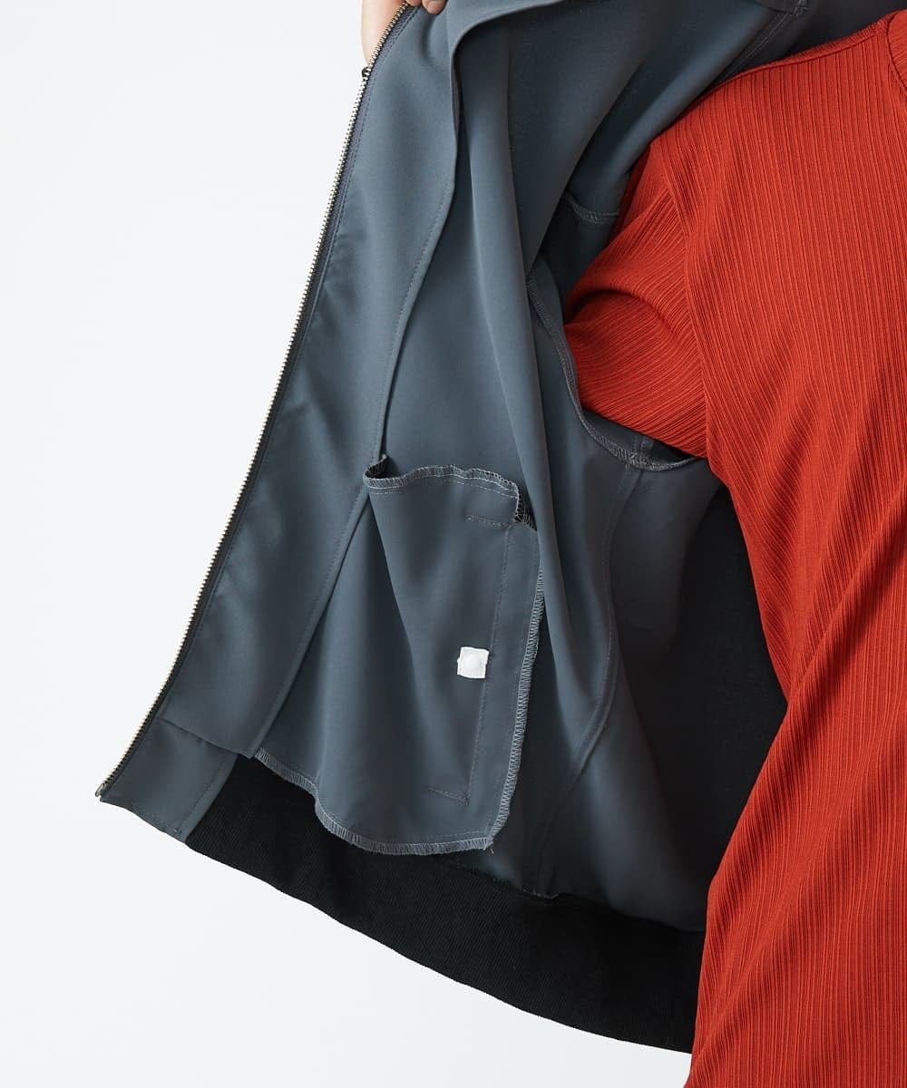 MKJJU88140 MK MICHEL KLEIN HOMME(MKミッシェルクランオム) バックサテンMA-1ブルゾン / セットアップ ダークグレー(93)