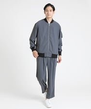 MKJJU88140 MK MICHEL KLEIN HOMME(MKミッシェルクランオム) バックサテンMA-1ブルゾン / セットアップ ダークグレー(93)