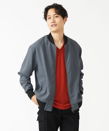 MKJJU88140 MK MICHEL KLEIN HOMME バックサテンMA-1ブルゾン / セットアップ
