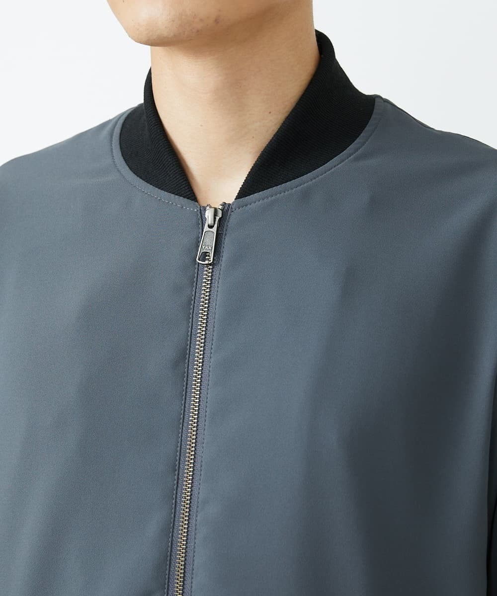 MKJJU88140 MK MICHEL KLEIN HOMME(MKミッシェルクランオム) バックサテンMA-1ブルゾン / セットアップ ダークグレー(93)