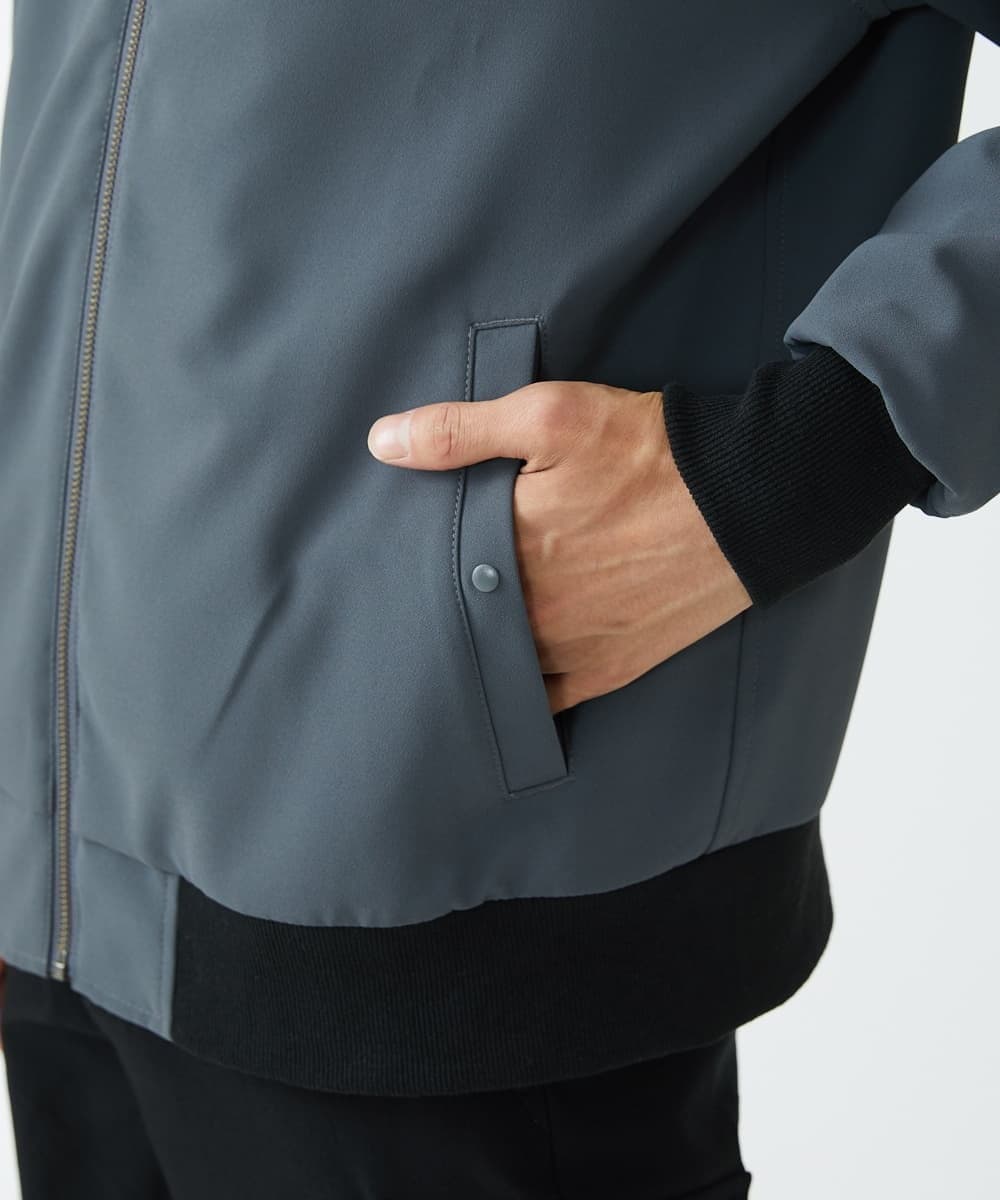 MKJJU88140 MK MICHEL KLEIN HOMME(MKミッシェルクランオム) バックサテンMA-1ブルゾン / セットアップ ダークグレー(93)