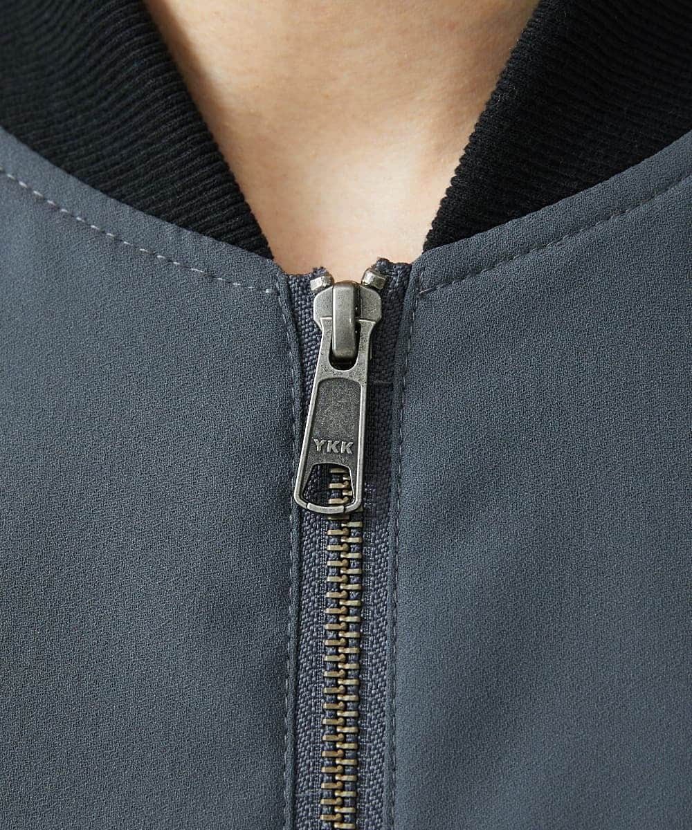 MKJJU88140 MK MICHEL KLEIN HOMME(MKミッシェルクランオム) バックサテンMA-1ブルゾン / セットアップ ダークグレー(93)