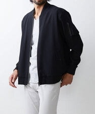 MKJJU88140 MK MICHEL KLEIN HOMME(MKミッシェルクランオム) バックサテンMA-1ブルゾン / セットアップ ブラック(94)