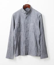 MKJJV16190 MK MICHEL KLEIN HOMME(MKミッシェルクランオム) ミリタリーブルゾン/楊柳ワッシャー グレー