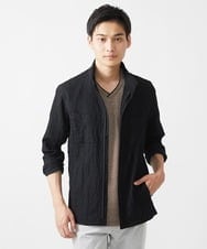 MKJJV16190 MK MICHEL KLEIN HOMME(MKミッシェルクランオム) ミリタリーブルゾン/楊柳ワッシャー グレー