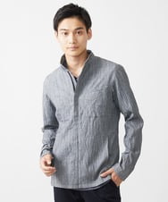 MKJJV16190 MK MICHEL KLEIN HOMME(MKミッシェルクランオム) ミリタリーブルゾン/楊柳ワッシャー グレー