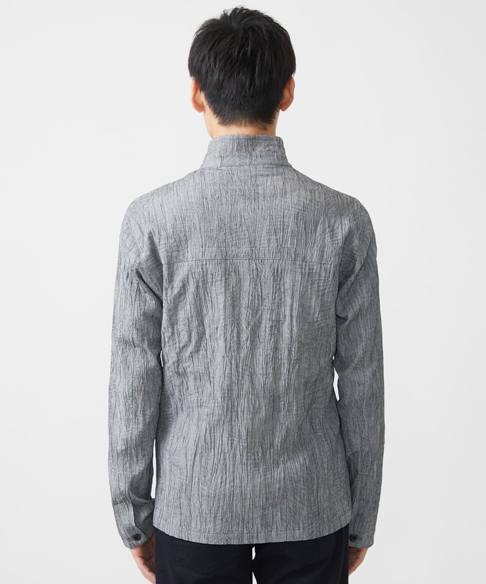 MKJJV16190 MK MICHEL KLEIN HOMME(MKミッシェルクランオム) ミリタリーブルゾン/楊柳ワッシャー グレー