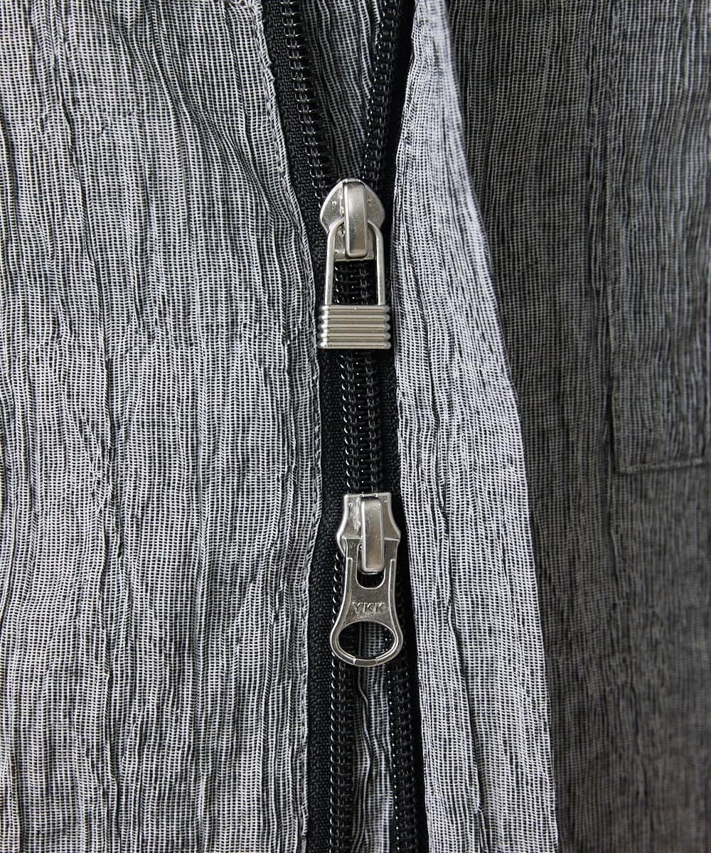 MKJJV16190 MK MICHEL KLEIN HOMME(MKミッシェルクランオム) ミリタリーブルゾン/楊柳ワッシャー グレー
