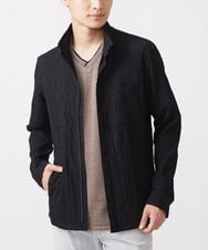 MKJJV16190 MK MICHEL KLEIN HOMME(MKミッシェルクランオム) ミリタリーブルゾン/楊柳ワッシャー ブラック