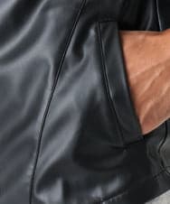 MKJJX02180 MK MICHEL KLEIN HOMME(MKミッシェルクランオム) スタンドカラーシャツブルゾン / 合成皮革 ブラック