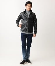 MKJJX02180 MK MICHEL KLEIN HOMME(MKミッシェルクランオム) スタンドカラーシャツブルゾン / 合成皮革 ブラック