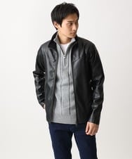 MKJJX02180 MK MICHEL KLEIN HOMME(MKミッシェルクランオム) スタンドカラーシャツブルゾン / 合成皮革 ブラック