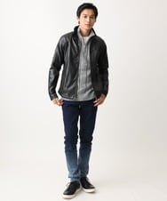 MKJJX02180 MK MICHEL KLEIN HOMME(MKミッシェルクランオム) スタンドカラーシャツブルゾン / 合成皮革 ブラック