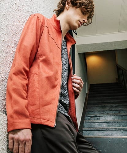 MKJJX06180 MK MICHEL KLEIN HOMME スエードジャージ / スタンドカラーブルゾン
