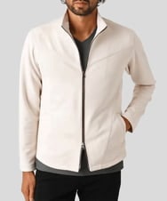 MKJJX06180 MK MICHEL KLEIN HOMME(MKミッシェルクランオム) 【ラスト１!/秋春兼用/洗える】スエードタッチスタンドカラーブルゾン アイボリー