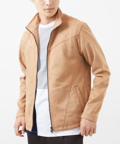 MKJJX06180 MK MICHEL KLEIN HOMME スエードジャージ / スタンドカラーブルゾン