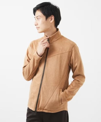 MKJJX06180 MK MICHEL KLEIN HOMME 【秋春兼用/洗える】スエードタッチスタンドカラーブルゾン