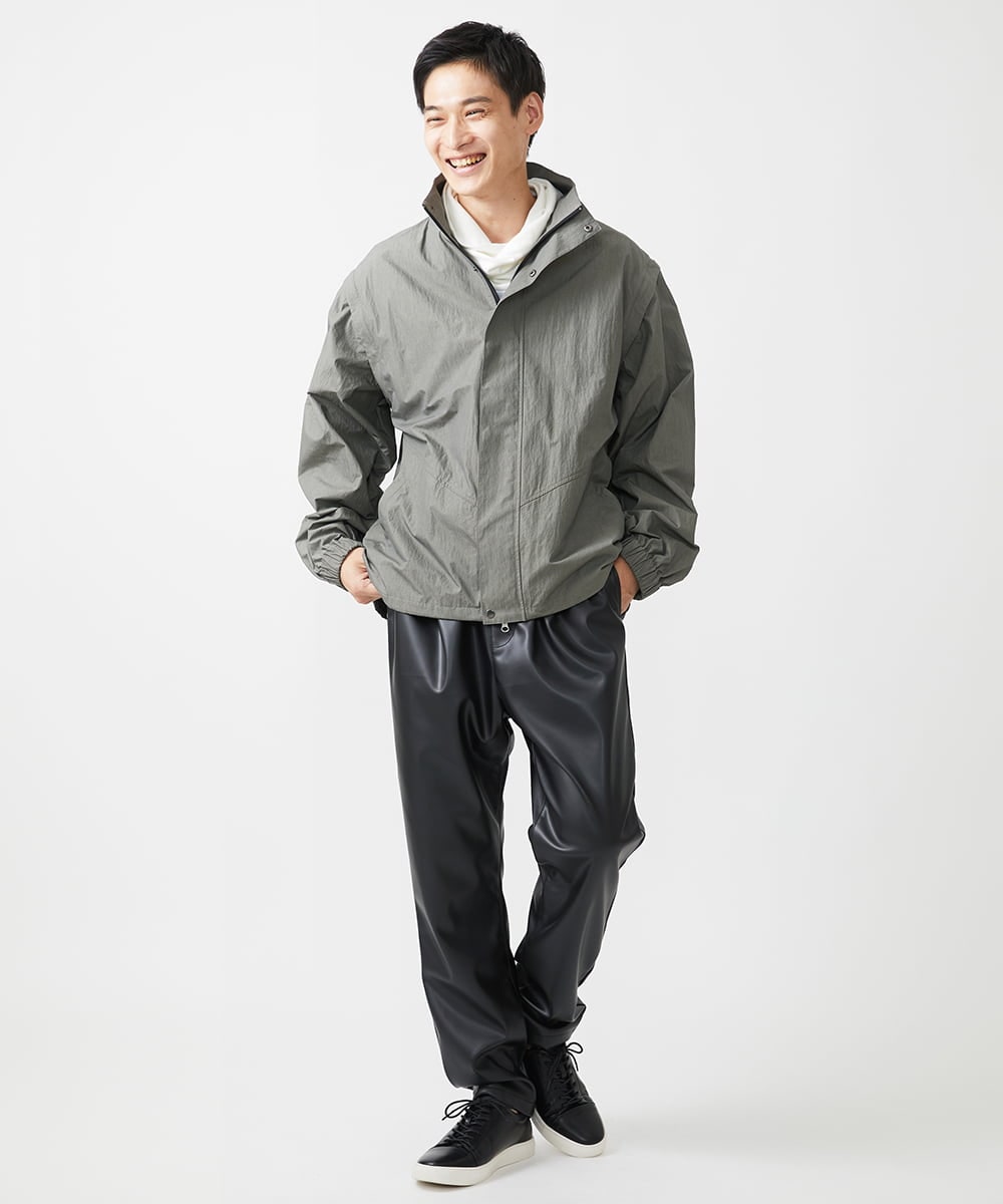 MKJJX08180 MK MICHEL KLEIN HOMME(MKミッシェルクランオム) 【2WAY】ブルゾン/ビンテージワッシャー グレー