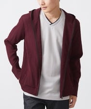 MKJJX09130 MK MICHEL KLEIN HOMME(MKミッシェルクランオム) 【洗える】フードパーカー/ラダーストライプ パープル