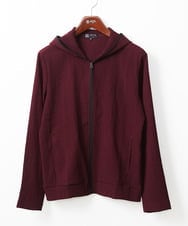 MKJJX09130 MK MICHEL KLEIN HOMME(MKミッシェルクランオム) 【洗える】フードパーカー/ラダーストライプ パープル