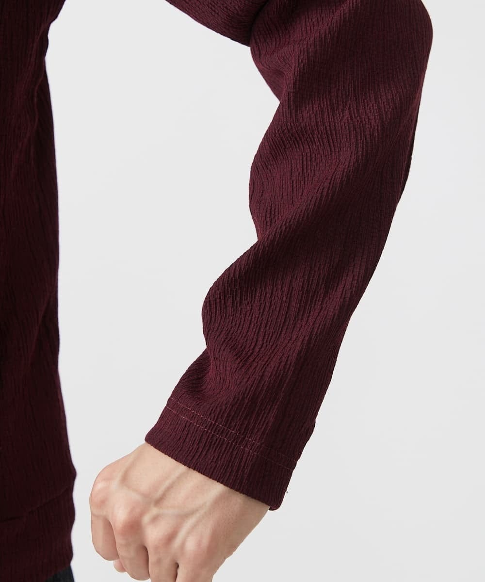 MKJJX09130 MK MICHEL KLEIN HOMME(MKミッシェルクランオム) 【洗える】フードパーカー/ラダーストライプ パープル