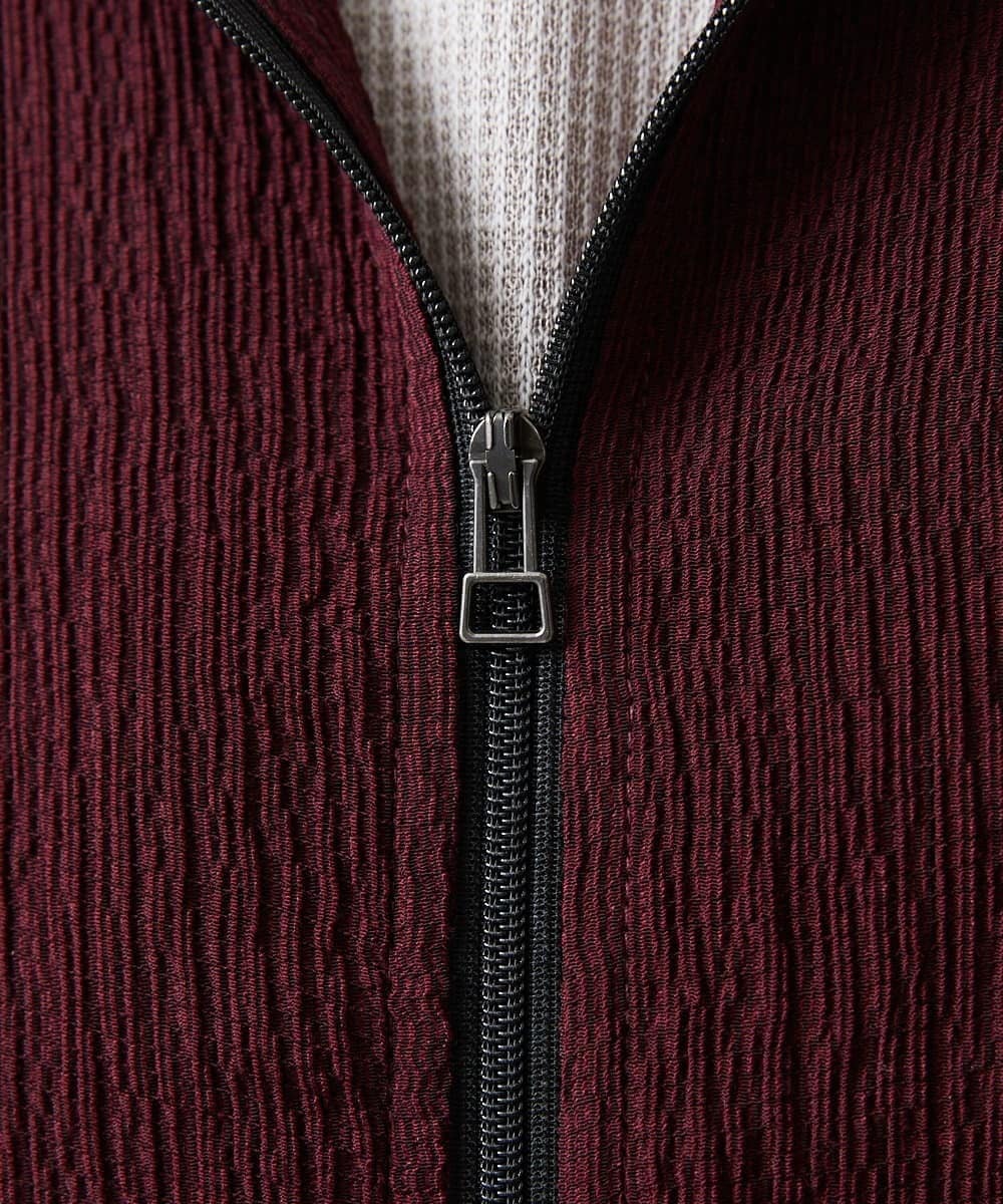 MKJJX09130 MK MICHEL KLEIN HOMME(MKミッシェルクランオム) 【洗える】フードパーカー/ラダーストライプ パープル