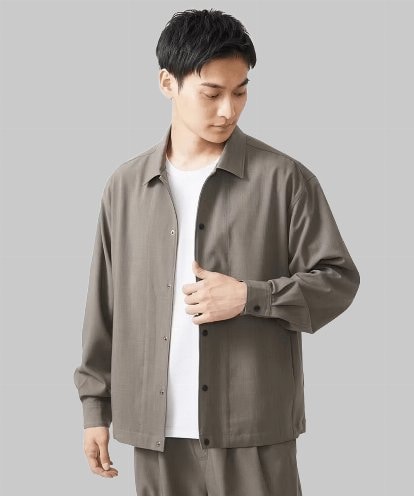 MKJJX14130 MK MICHEL KLEIN HOMME 【残りわずか/在庫限り//ゆったりシルエット】コーチブルゾン/HYPE-TRストレッチ