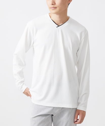MKKAA51079 MK MICHEL KLEIN HOMME 【大きいサイズあり】長袖カットソー/ワイドテレコ