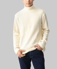 MKKAA53079 MK MICHEL KLEIN HOMME(MKミッシェルクランオム) 【ラスト１！/洗濯機で洗える】タートルネックカットソー/ANTストリーキーピット アイボリー