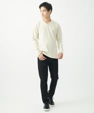 MKKAA68079 MK MICHEL KLEIN HOMME(MKミッシェルクランオム) Vネックカットソー / モールケーブル グリーン
