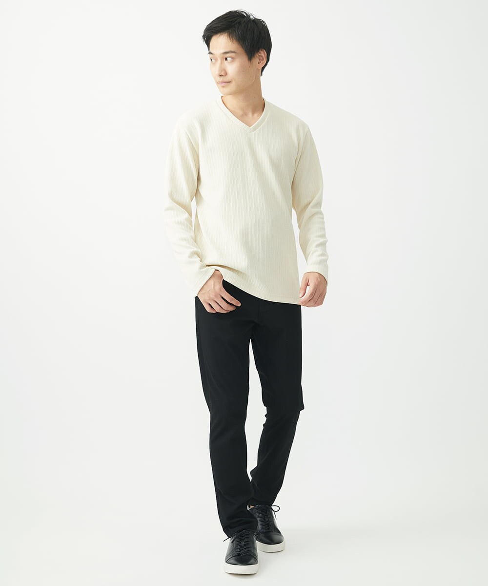 MKKAA68079 MK MICHEL KLEIN HOMME(MKミッシェルクランオム) Vネックカットソー / モールケーブル グリーン