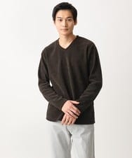 MKKAA68079 MK MICHEL KLEIN HOMME(MKミッシェルクランオム) Vネックカットソー / モールケーブル グリーン