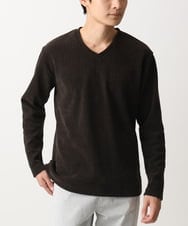 MKKAA68079 MK MICHEL KLEIN HOMME(MKミッシェルクランオム) Vネックカットソー / モールケーブル ブラウン