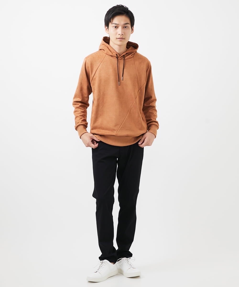 MKKAC11090 MK MICHEL KLEIN HOMME(MKミッシェルクランオム) 【ユニセックスで着られる】プルオーバーパーカー/ポンチスエード ベージュ