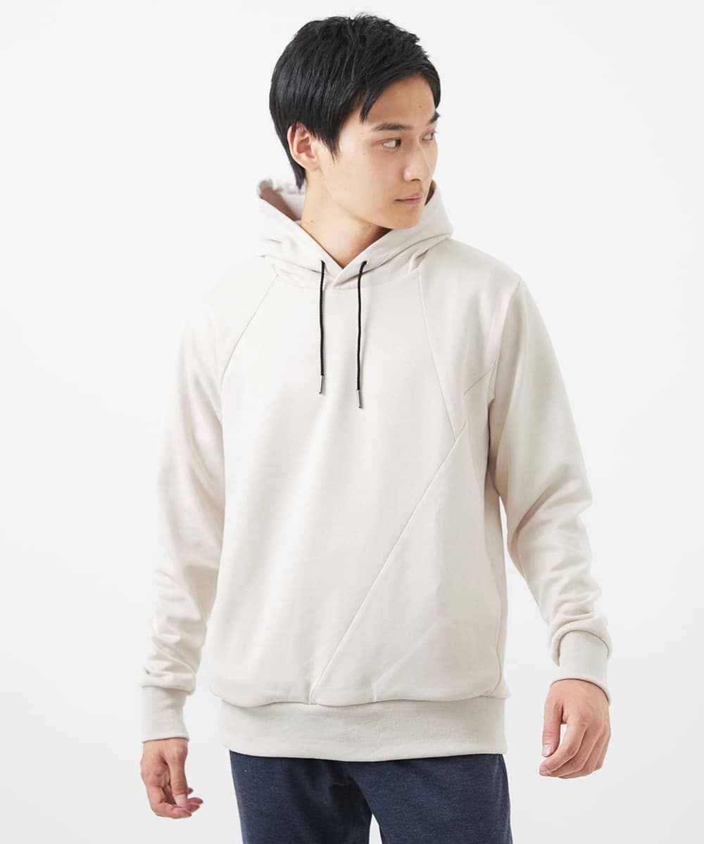 MKKAC11090 MK MICHEL KLEIN HOMME(MKミッシェルクランオム) 【ユニセックスで着られる】プルオーバーパーカー/ポンチスエード ベージュ