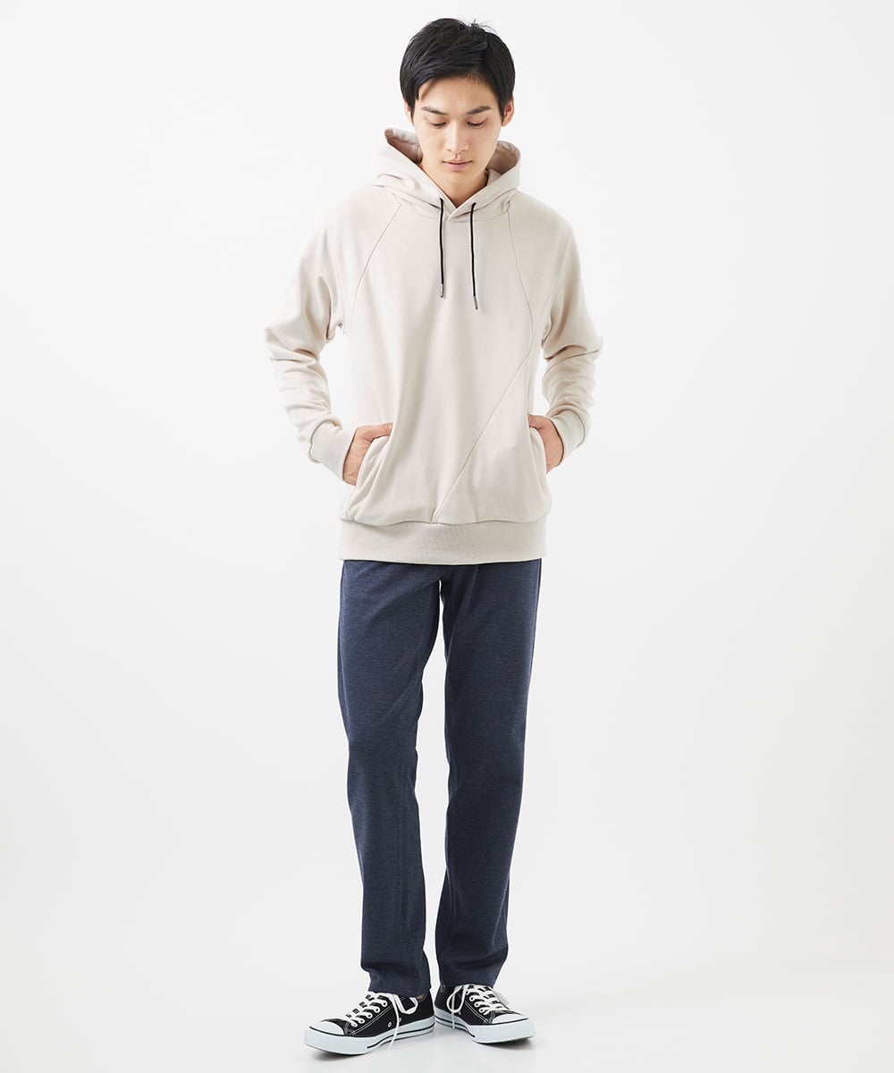 MKKAC11090 MK MICHEL KLEIN HOMME(MKミッシェルクランオム) 【ユニセックスで着られる】プルオーバーパーカー/ポンチスエード ベージュ