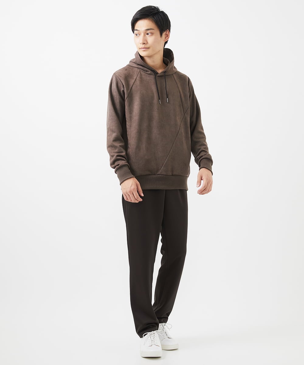 MKKAC11090 MK MICHEL KLEIN HOMME(MKミッシェルクランオム) 【ユニセックスで着られる】プルオーバーパーカー/ポンチスエード ベージュ